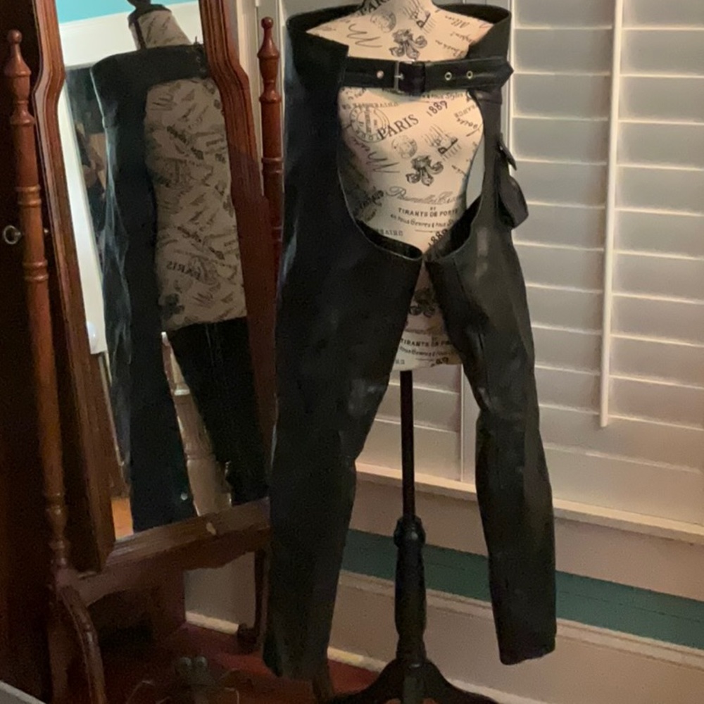 Genuine Leather Authentic Black Chaps